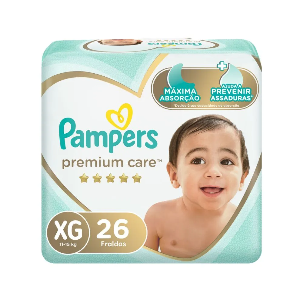 Fraldas Pampers Premium Care XG 26 Unidades