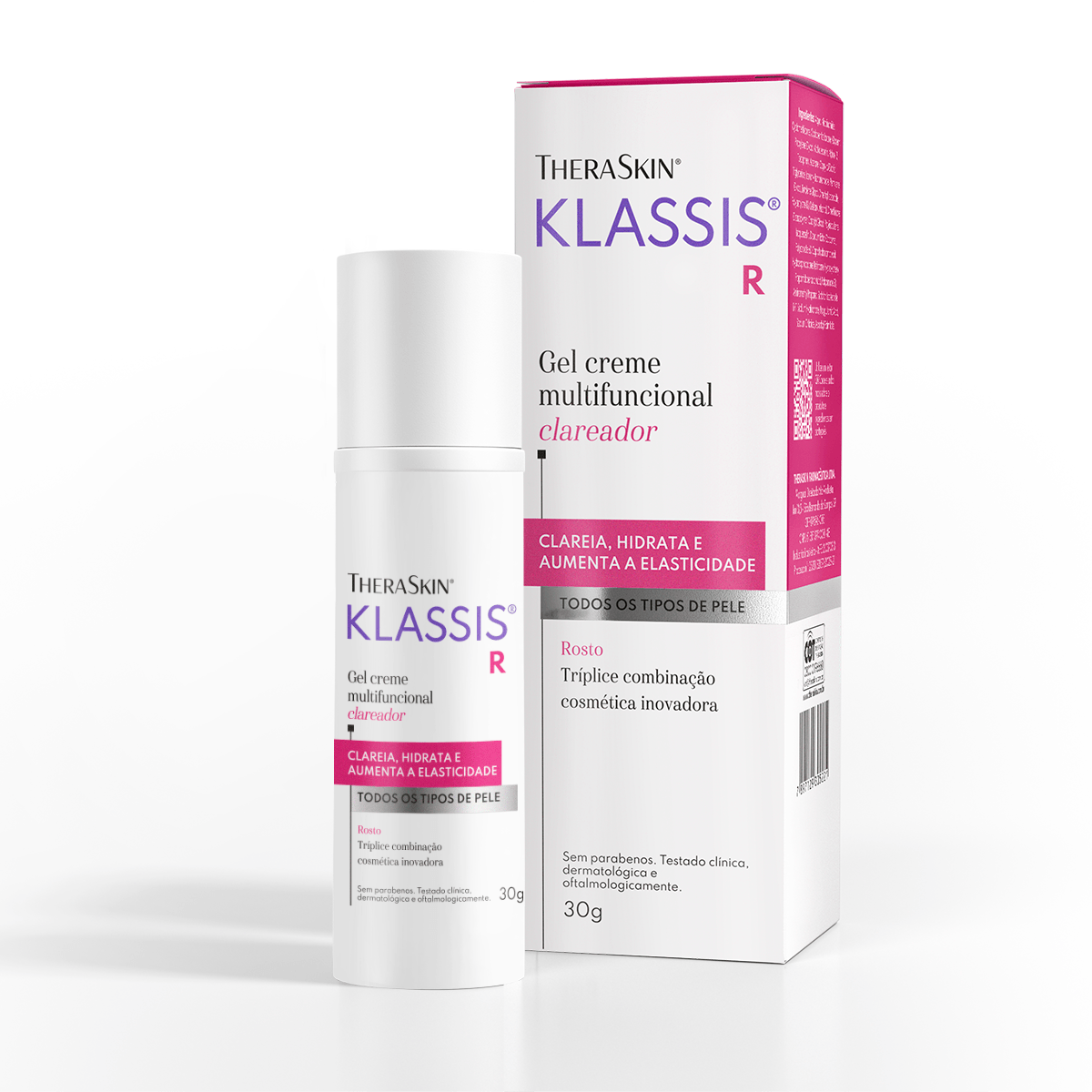 Gel Creme Facial Theraskin Klassis R Clareador 30g