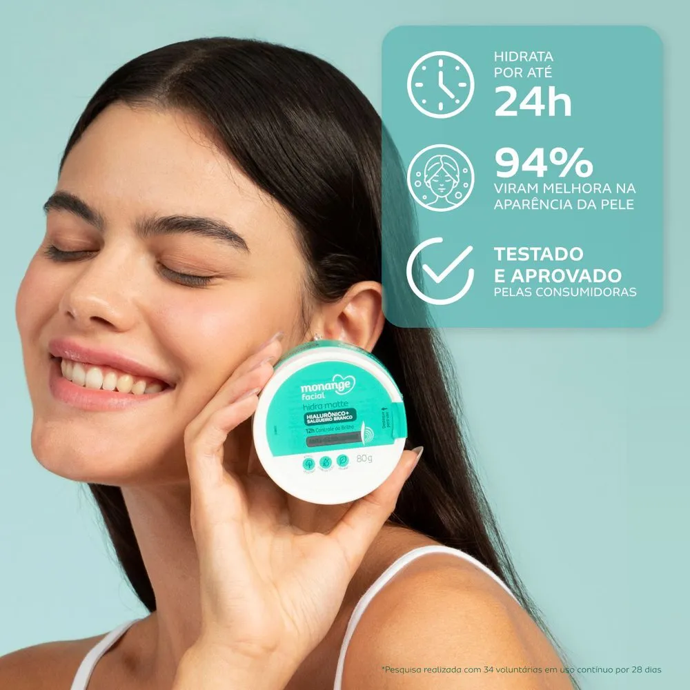 Gel Creme Hidratante Monange Facial Hidra Matte Anti-Oleosidade 80g — foto 3