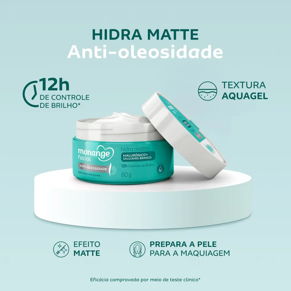 Gel Creme Hidratante Monange Facial Hidra Matte Anti-Oleosidade 80g — foto 2
