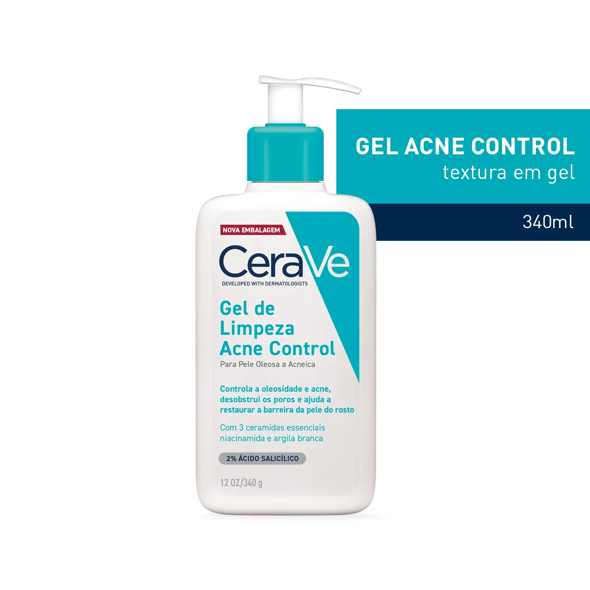 Gel de Limpeza Facial CeraVe Acne Control 340g — foto 2