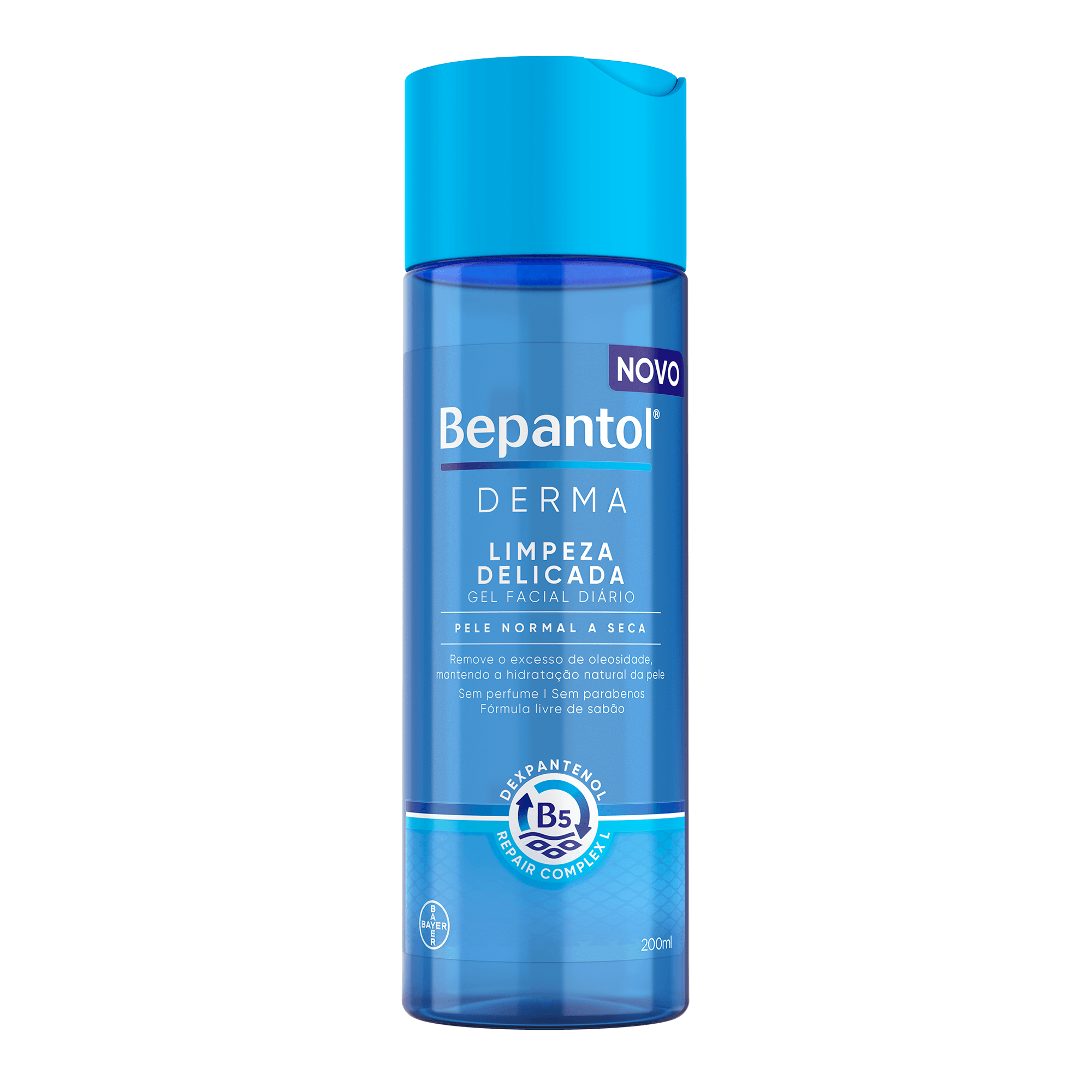Gel de Limpeza Facial Diário Bepantol Derma Limpeza Delicada Pele Normal a Seca 200ml