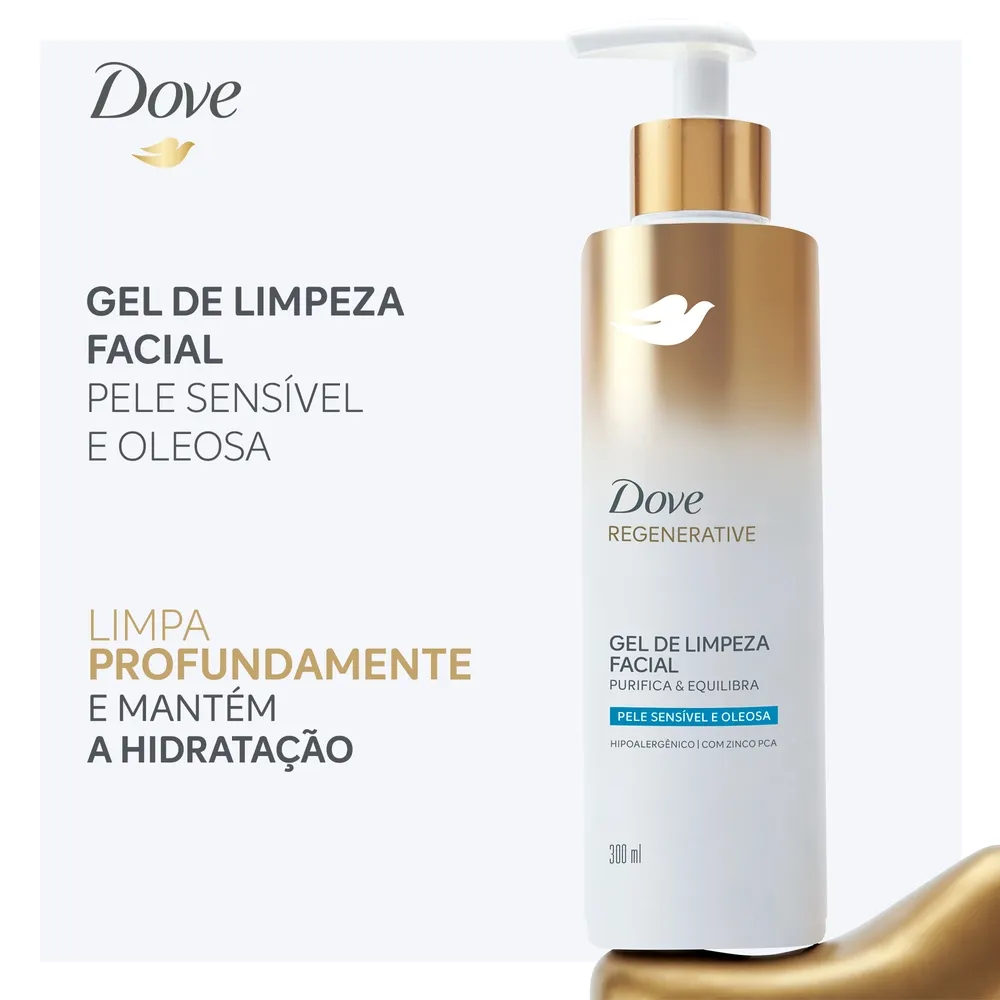Gel de Limpeza Facial Dove Regenerative Purifica e Equilibra 300ml — foto 4