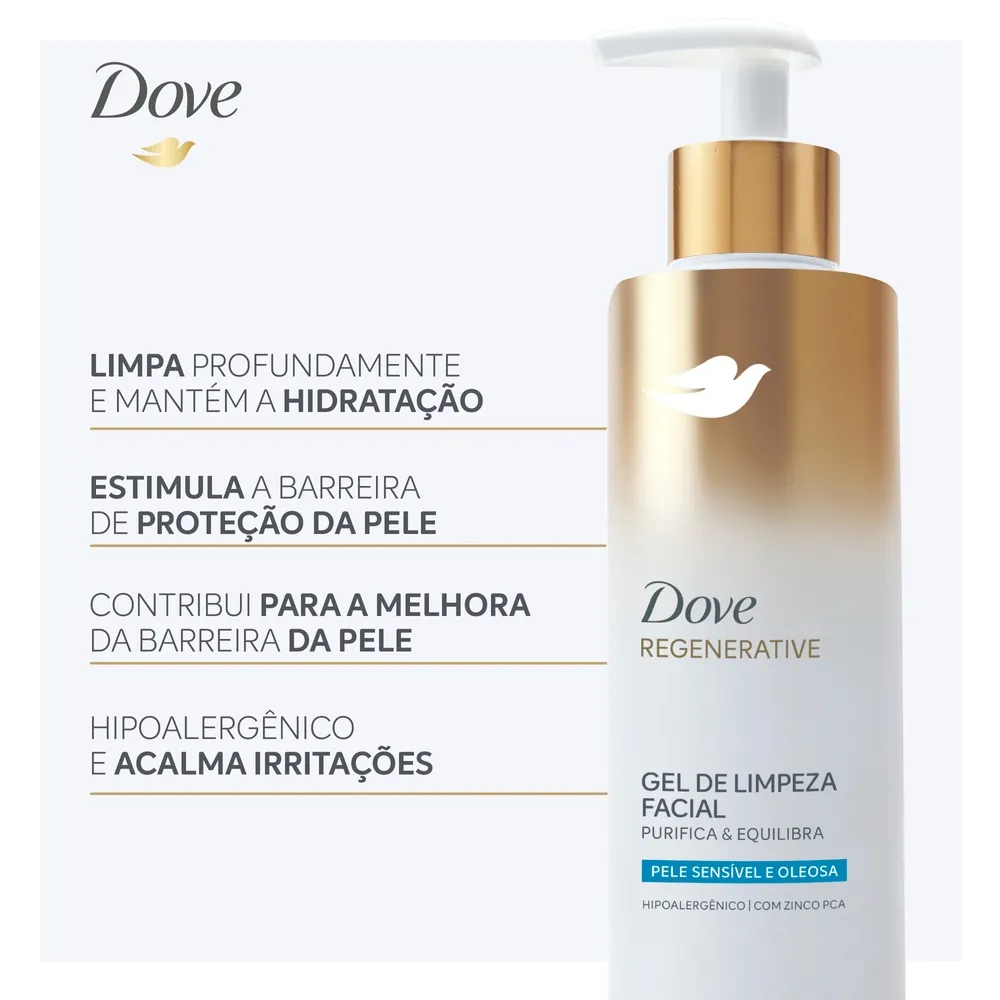 Gel de Limpeza Facial Dove Regenerative Purifica e Equilibra 300ml — foto 5