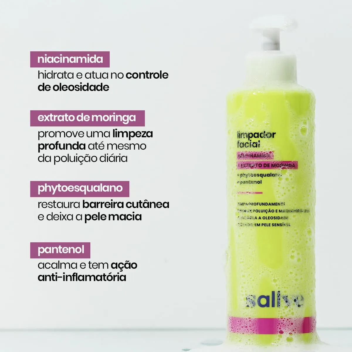 Gel de Limpeza Faciall Sallve com Niacinamida 300ml — foto 2