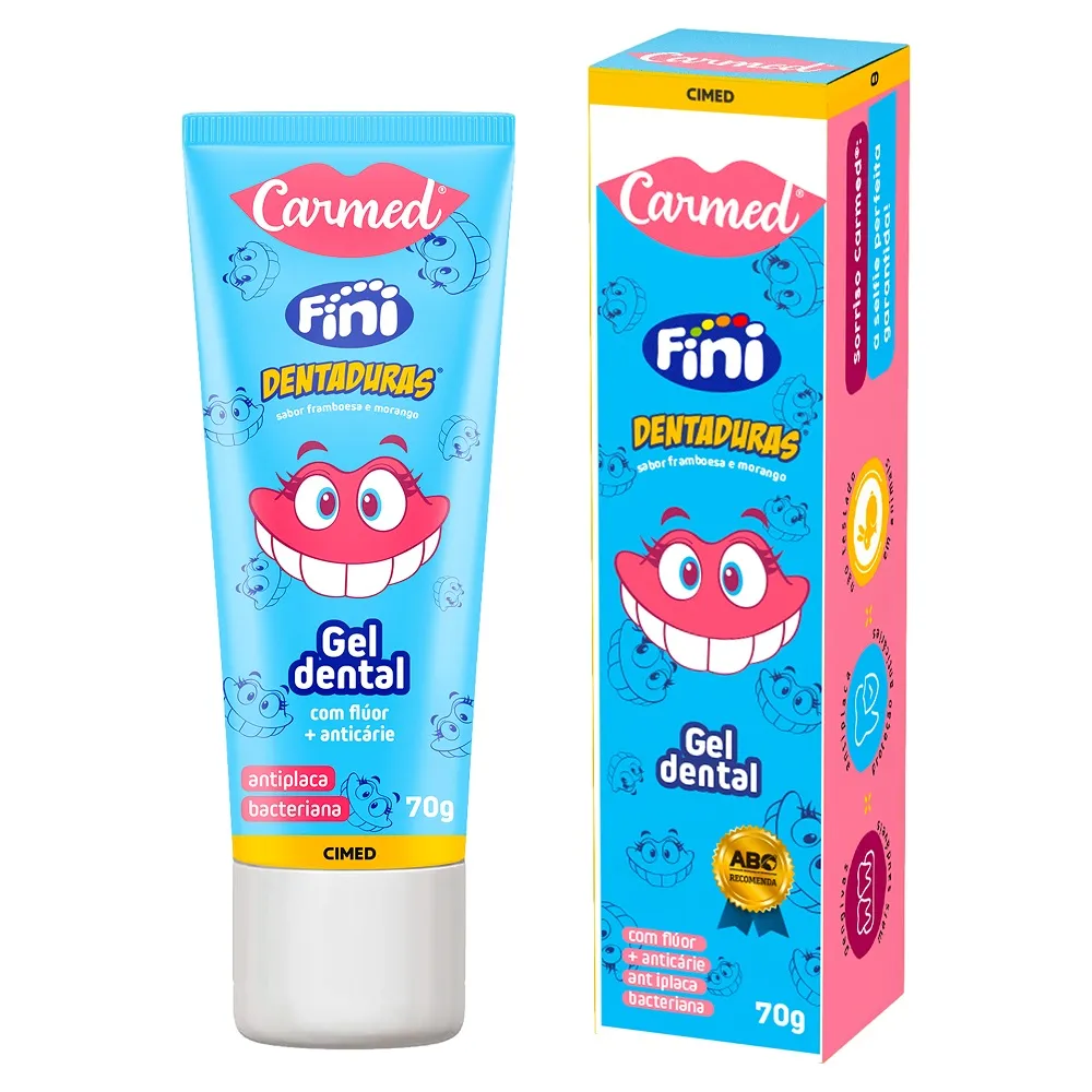 Gel Dental Carmed Fini Dentaduras Anticáries com Flúor 70g