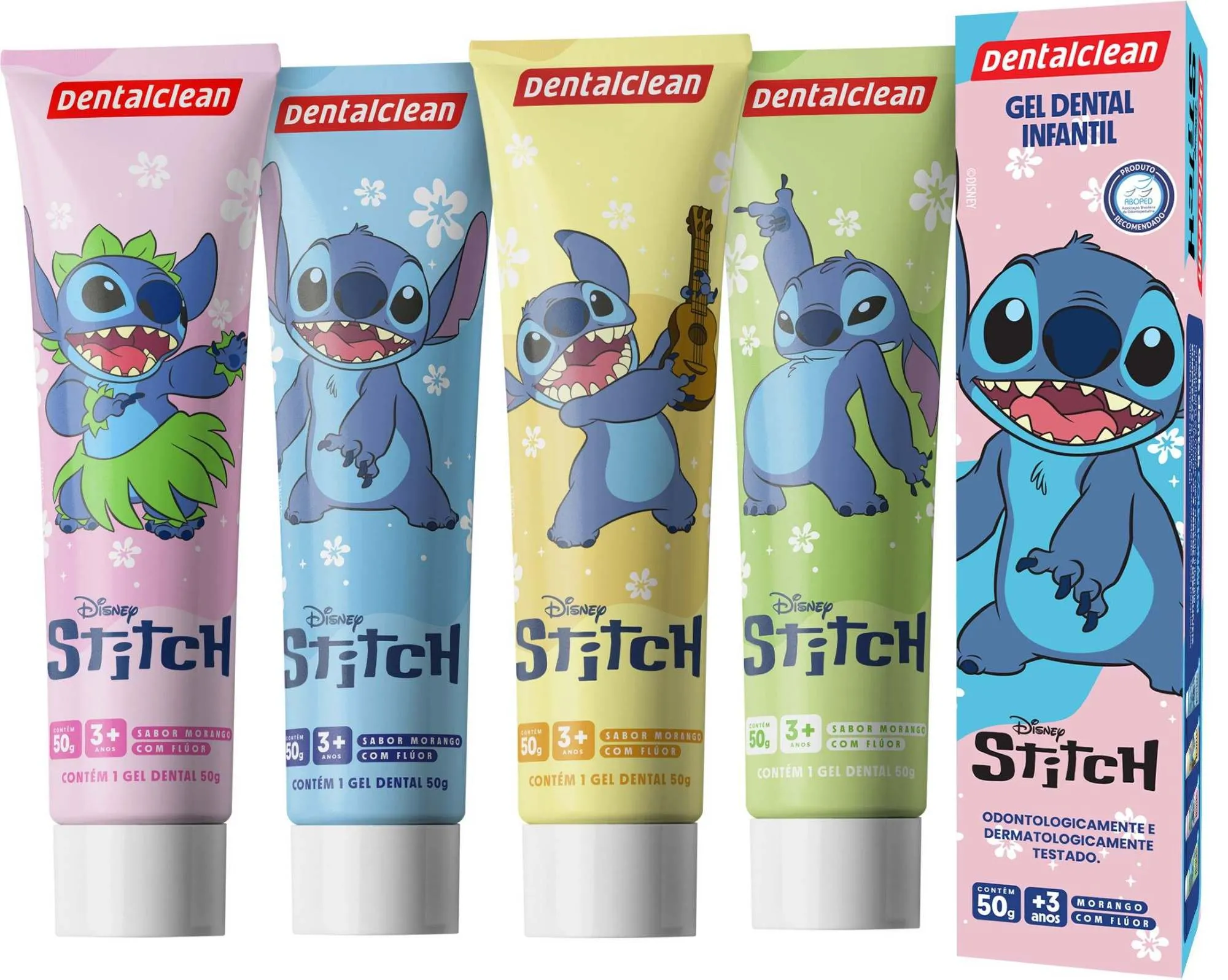 Gel Dental Dental Clean Stitch Com Flúor Morango 50g — foto 2