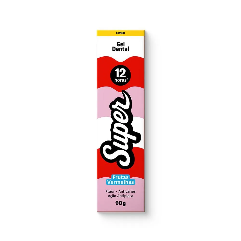 Gel Dental Super 12h Frutas Vermelhas e Menta 90g