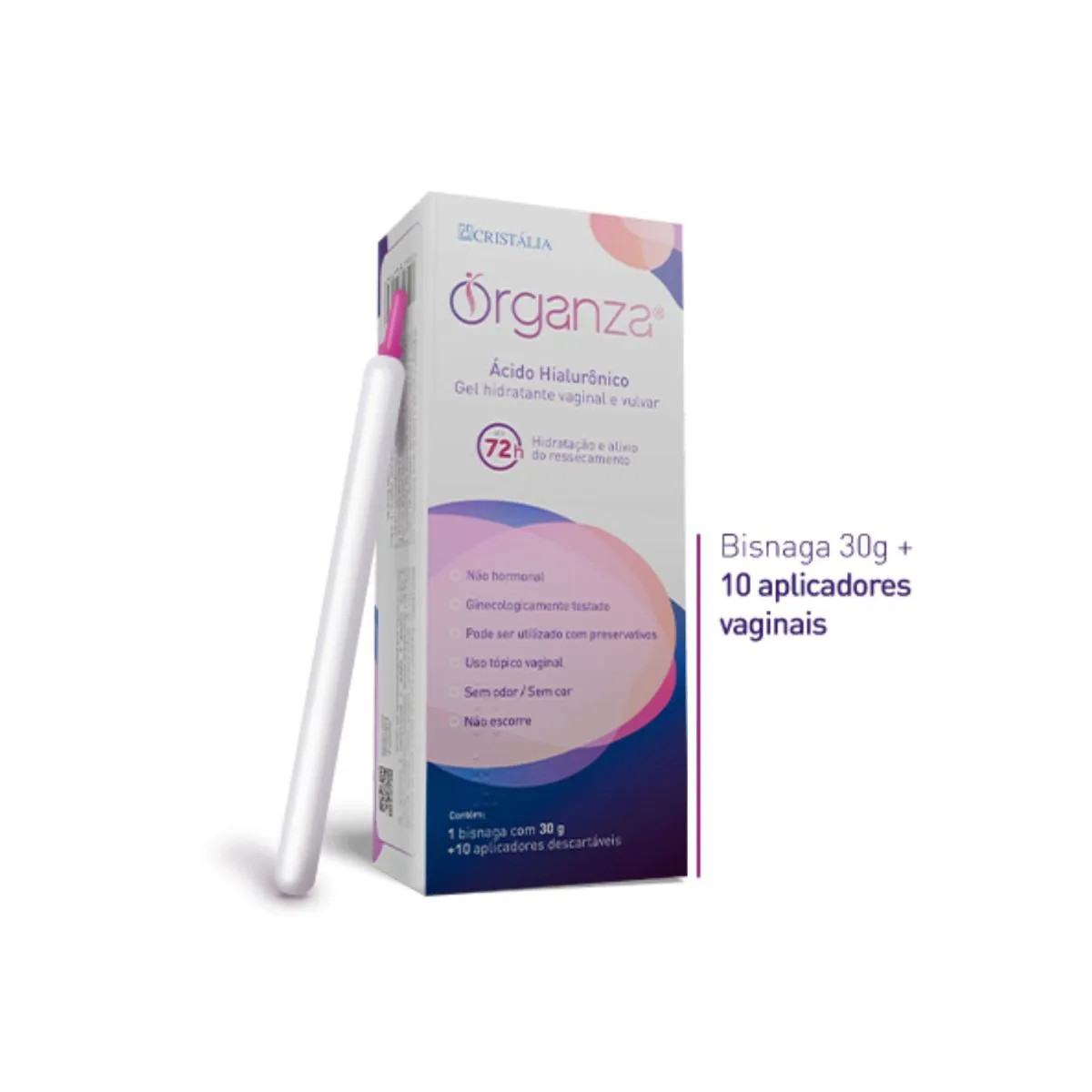 Gel Hidratante Vaginal E Vulvar Organza 1 Bisnaga Com 30g + 10 Aplicadores