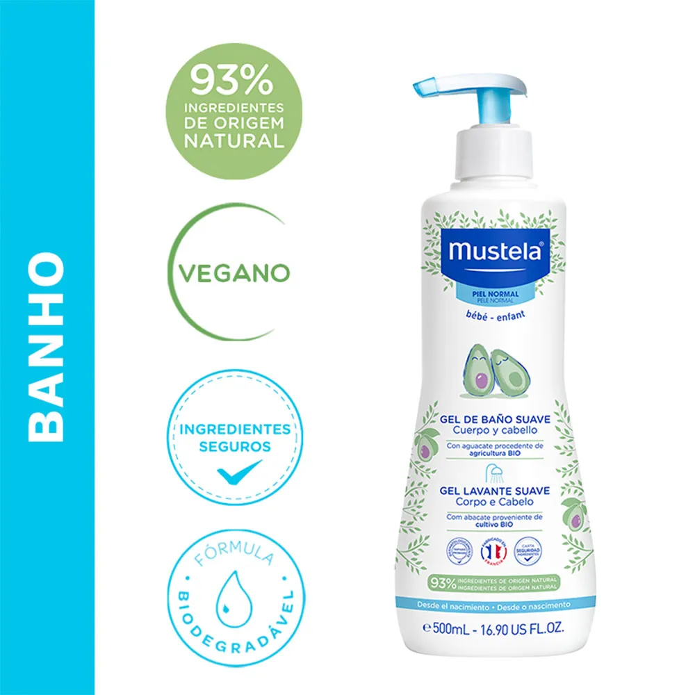 Gel Lavante Mustela Bebê Suave com Abacate Orgânico 500ml — foto 4