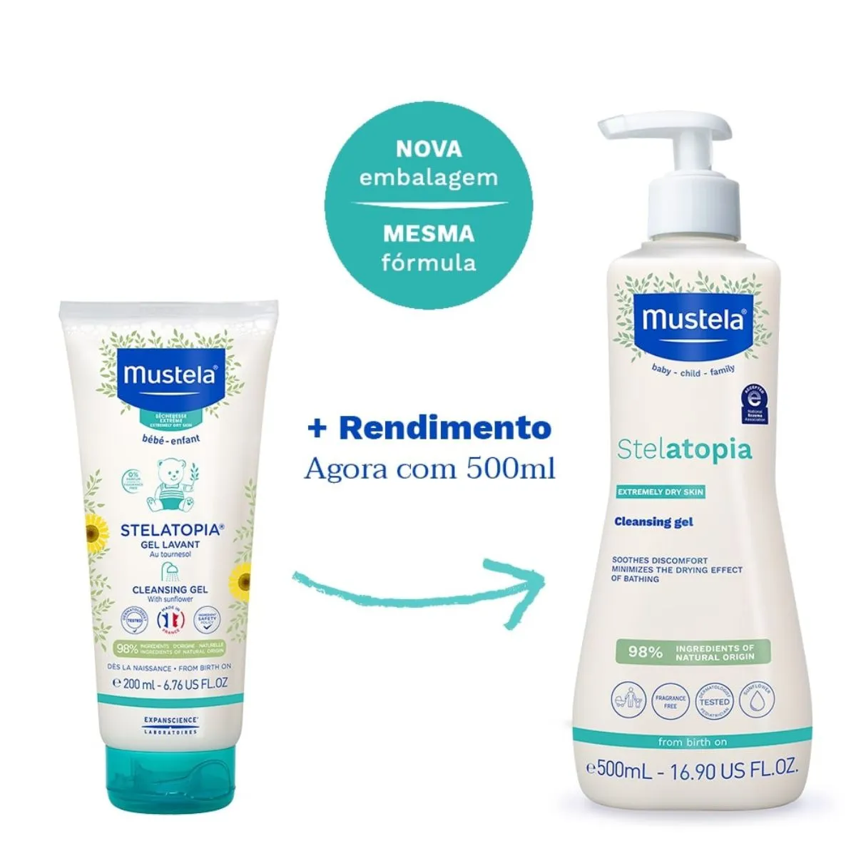 Gel Lavante Mustela Stelatopia Bebê Sem Fragrância 500ml — foto 6