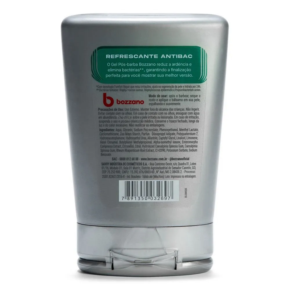 Gel Pós Barba Bozzano Refrescante Antibac Confort Repair 100g — foto 5