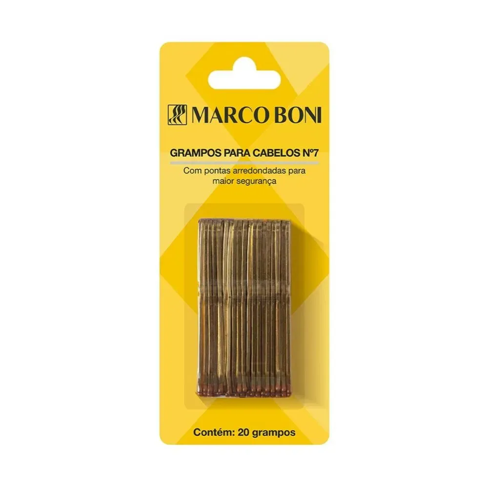 Grampo de Cabelo Marco Boni Nº 7 Dourado Metal 20 Unidades