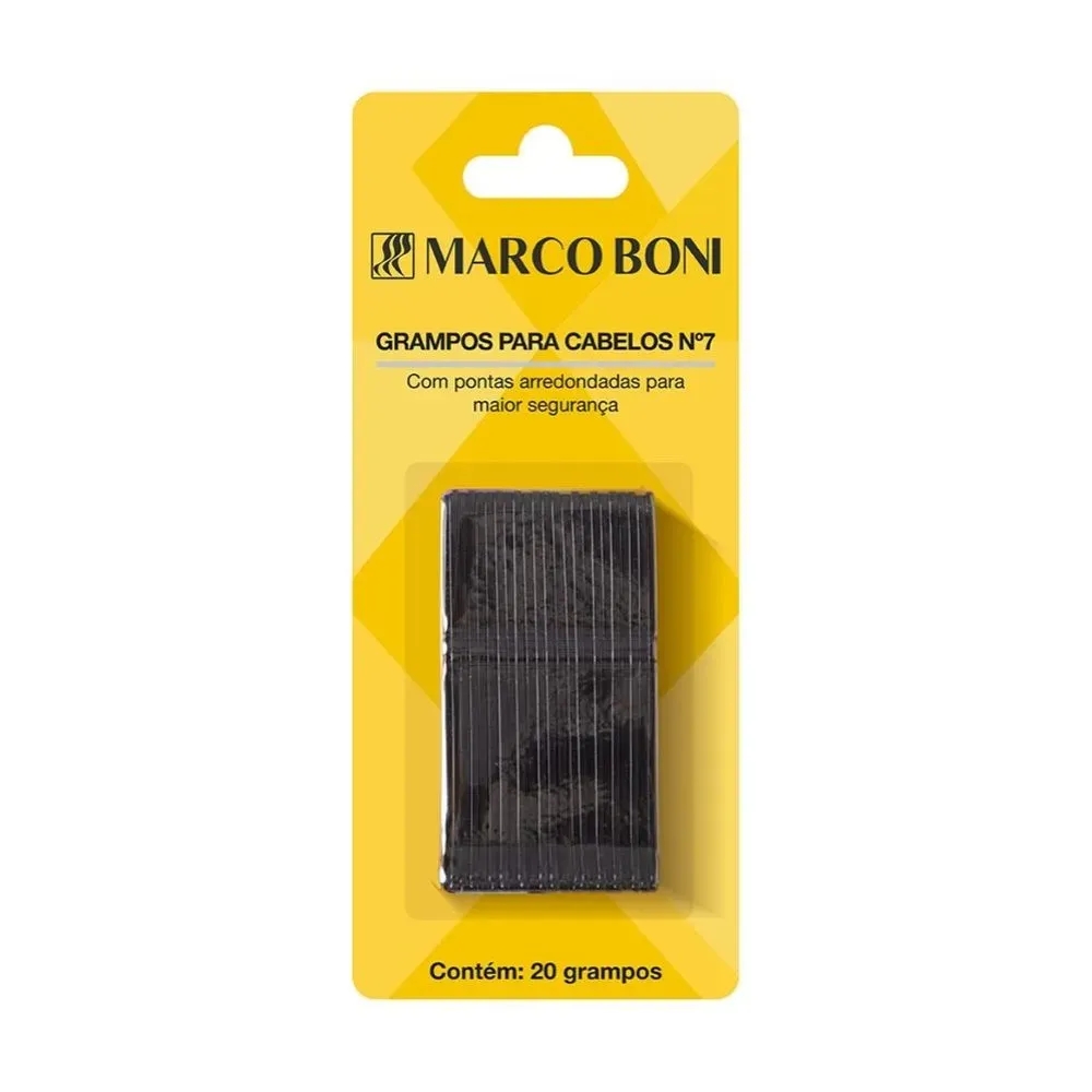 Grampo de Cabelo Marco Boni Nº 7 Preto Metal 20 Unidades