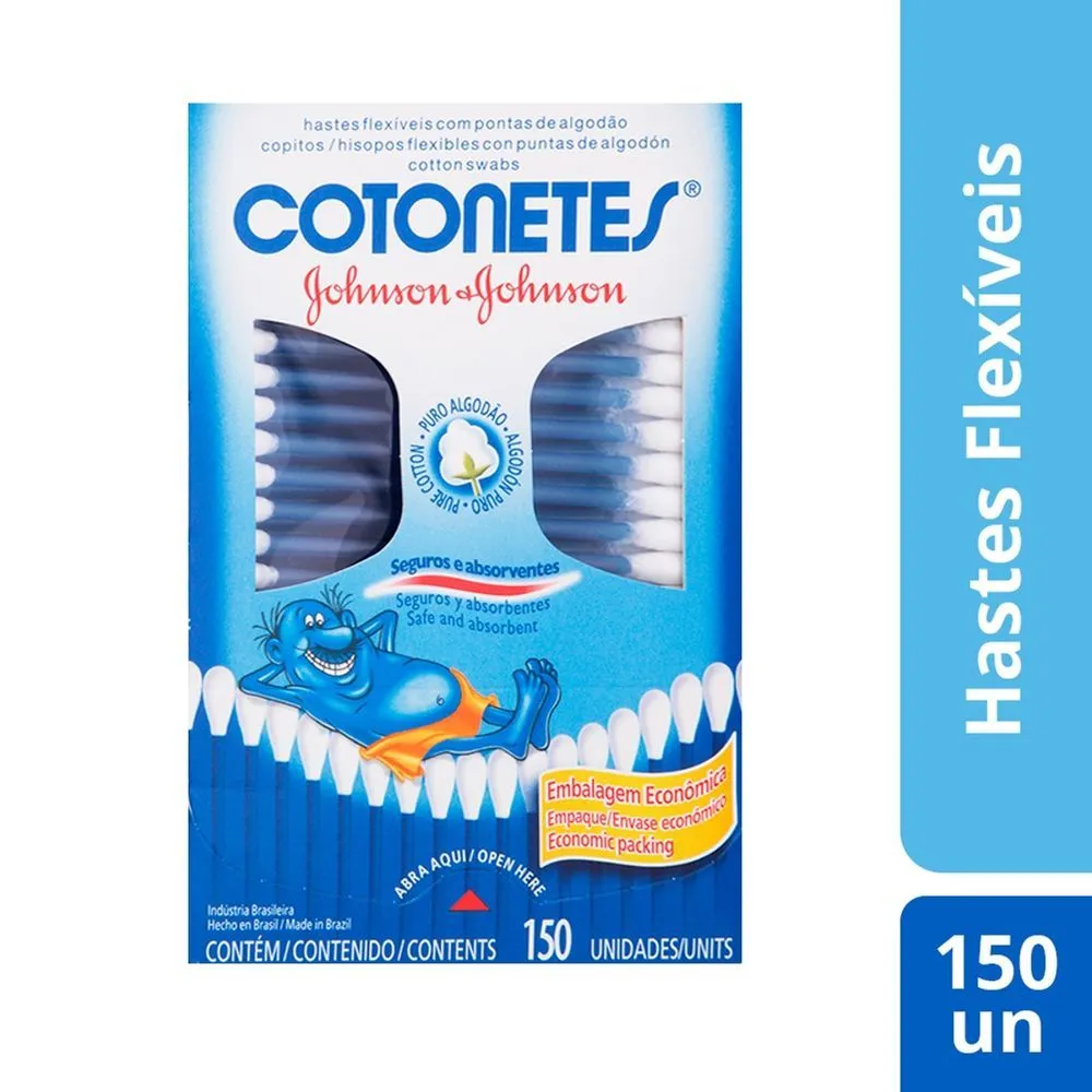 Hastes Flexíveis Cotonetes Johnson & Johnson 150 Unidades