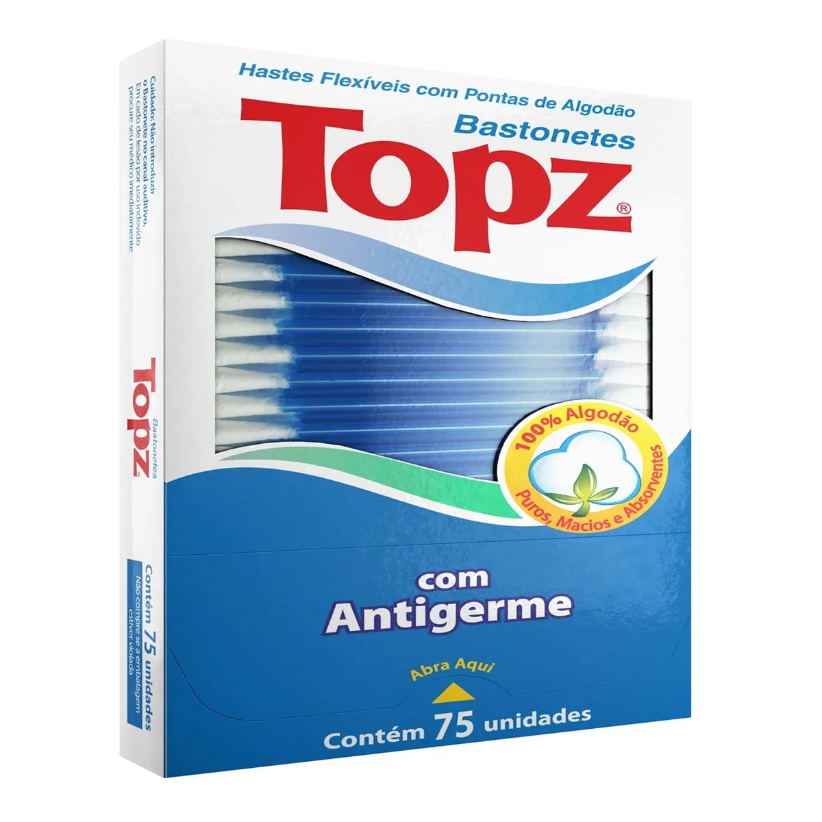 Hastes Flexíveis Topz Antigerme 75 Unidades — foto 2