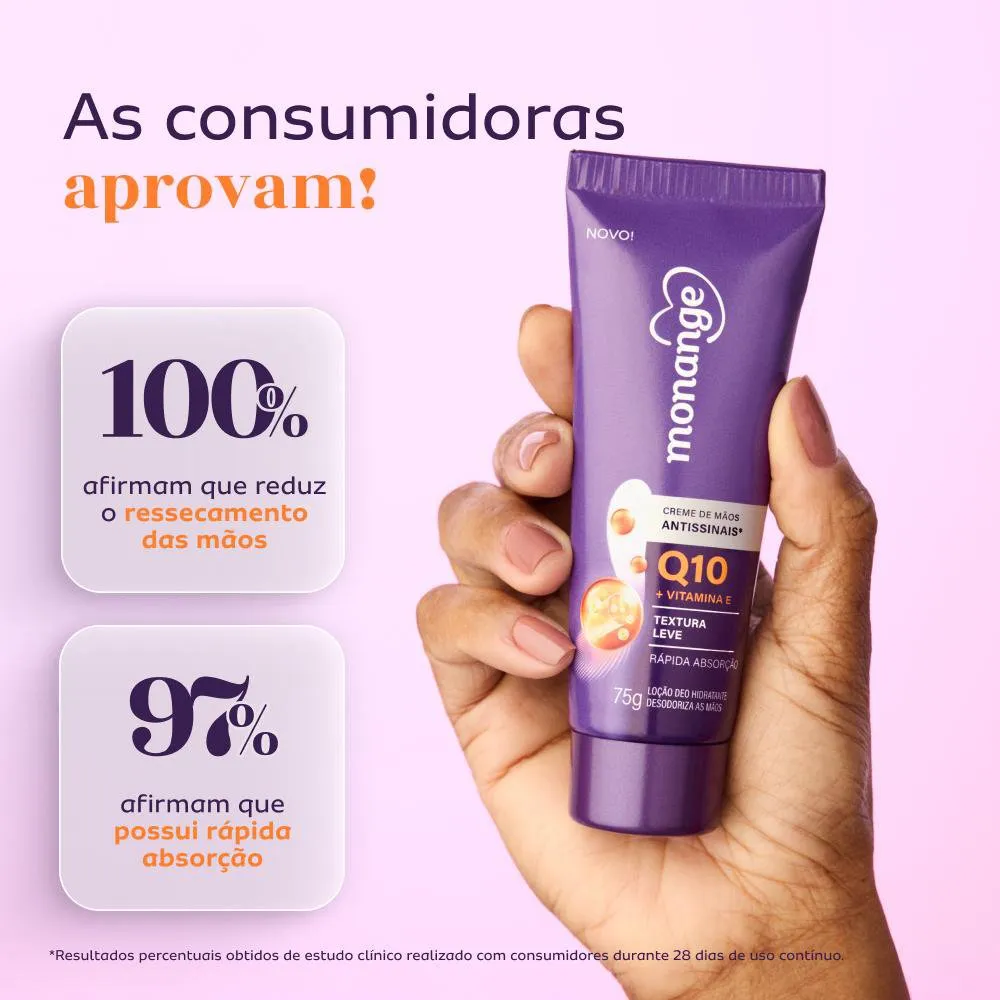 Hidratante de Mãos Monange Antissinais Q10 com Vitamina E 75g — foto 6