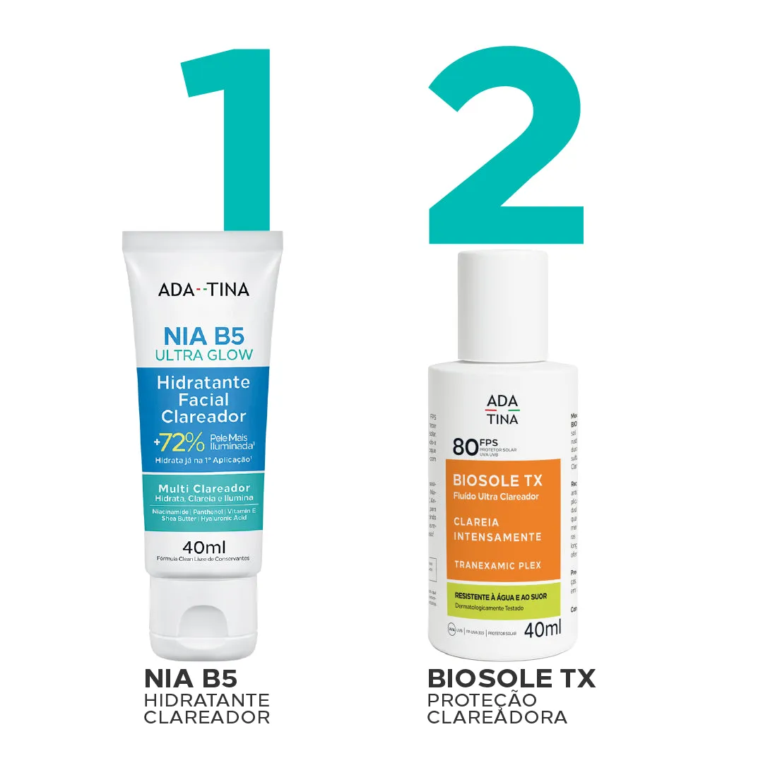 Hidratante Facial Clareador Ada Tina Nia B5 Ultra Glow 40ml — foto 6