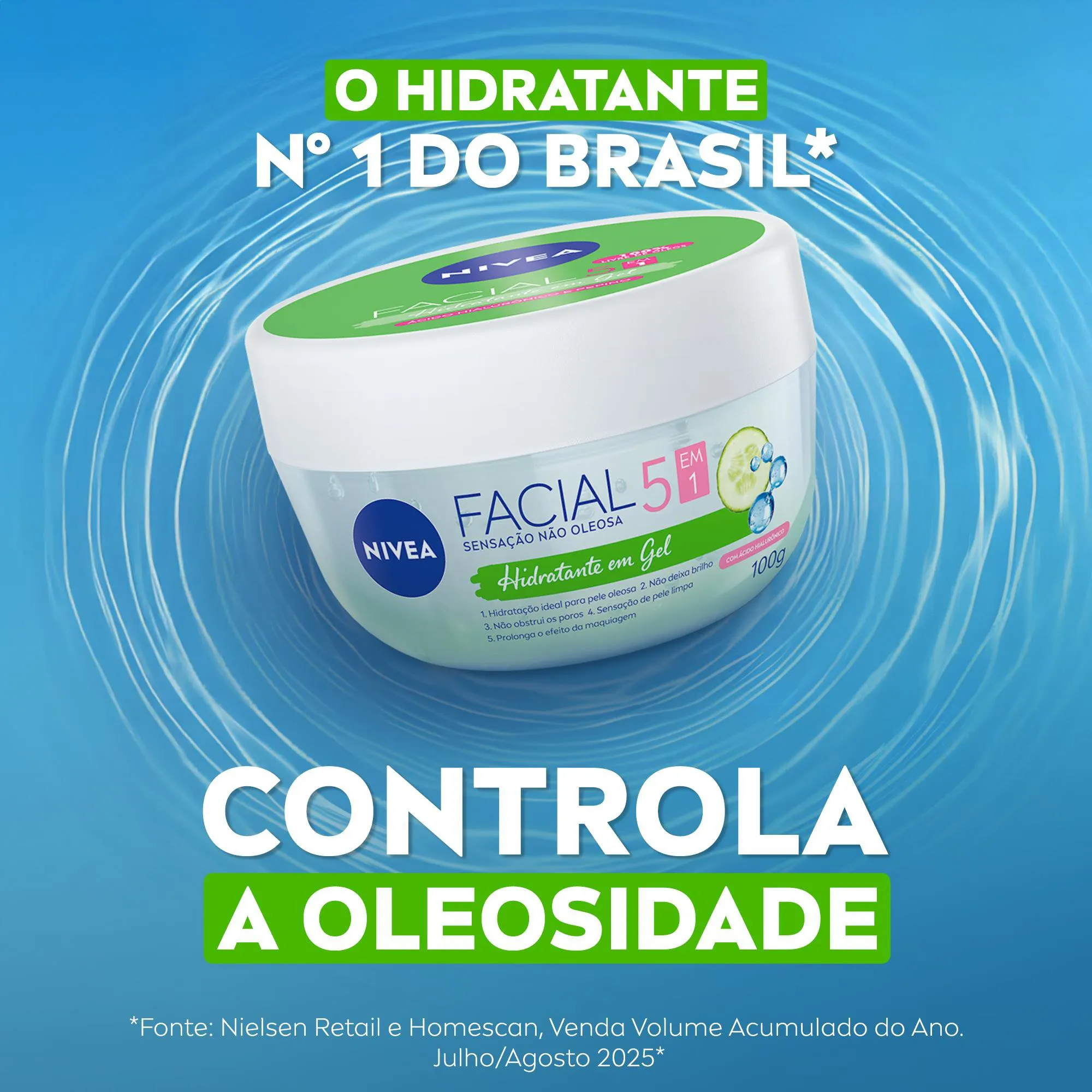 Hidratante Facial Nivea Ácido Hialurônico e Pepino Gel 100ml — foto 3