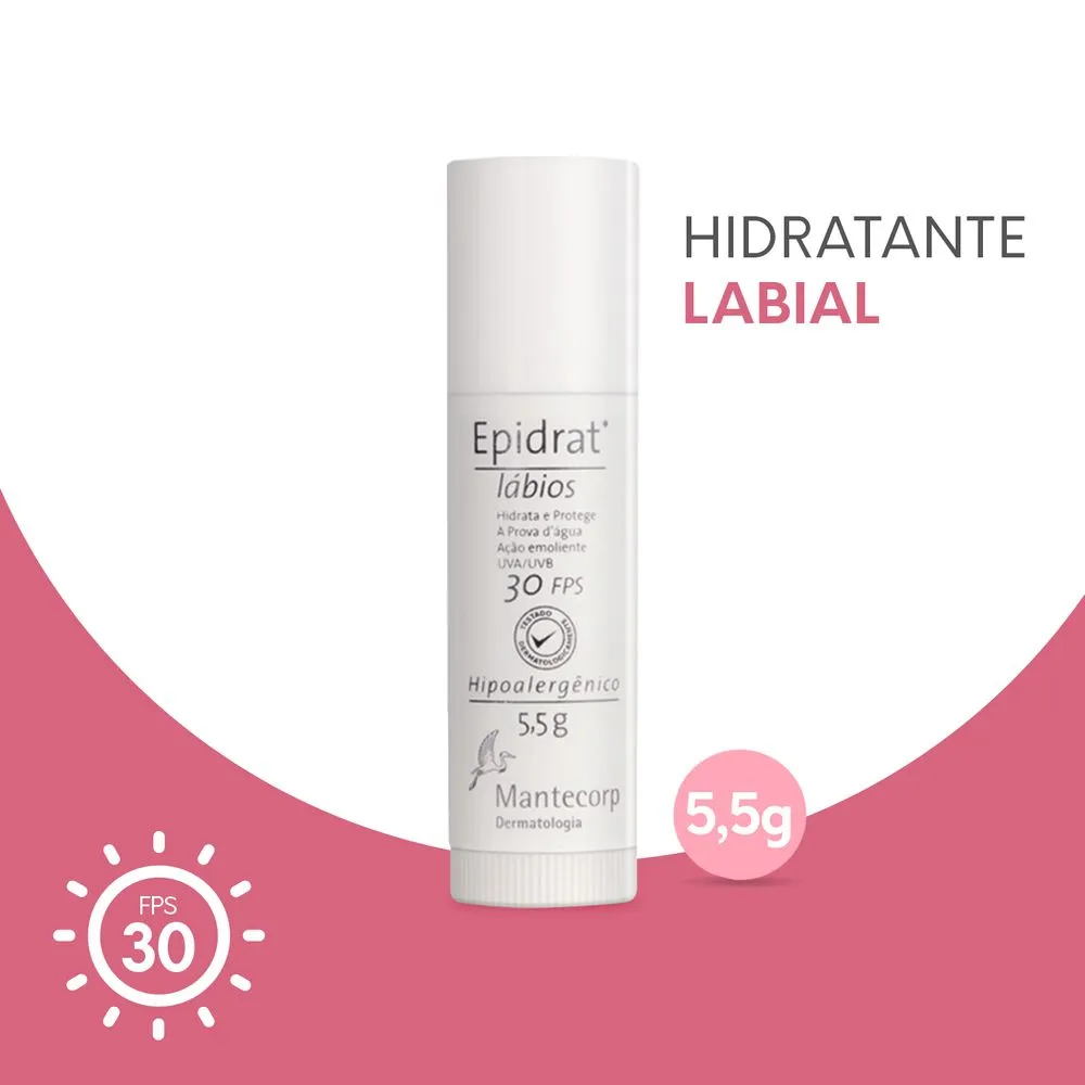 Hidratante Labial Mantecorp Skincare Epidrat FPS 30 5,5g