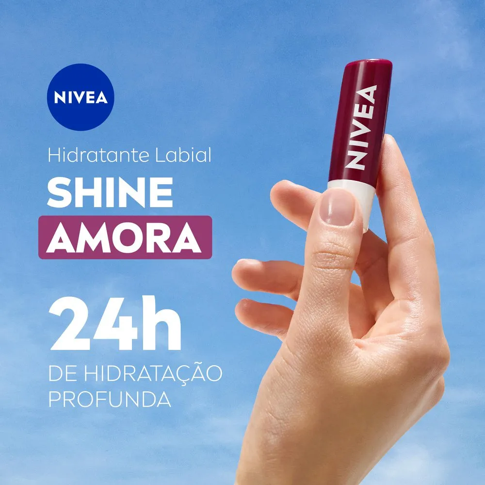 Hidratante Labial Nivea Amora Shine 4,8g — foto 2