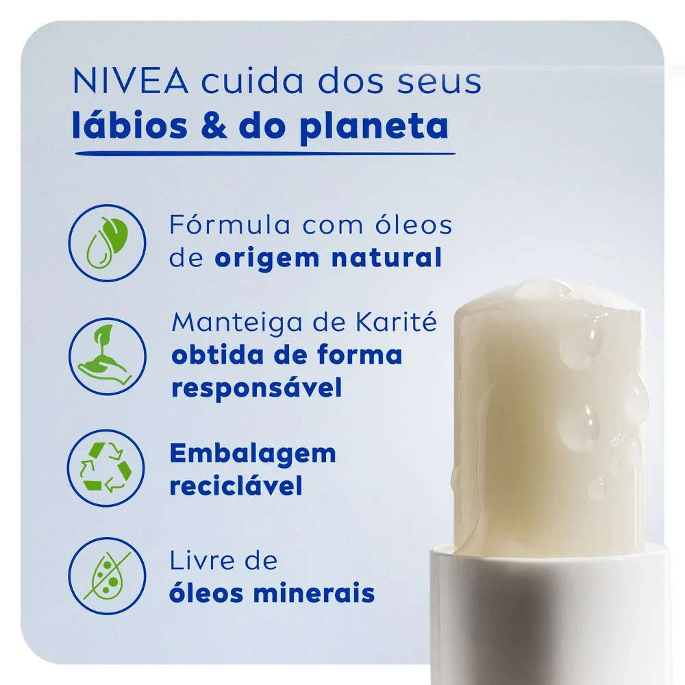 Hidratante Labial Nivea Original Care 4,8g — foto 5
