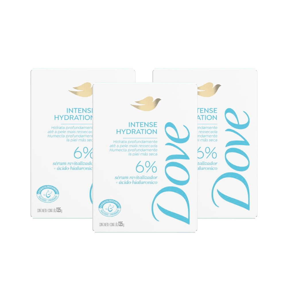 Kit 3 Uni Sabonete em Barra Dove Intense Hydration 135g Cada