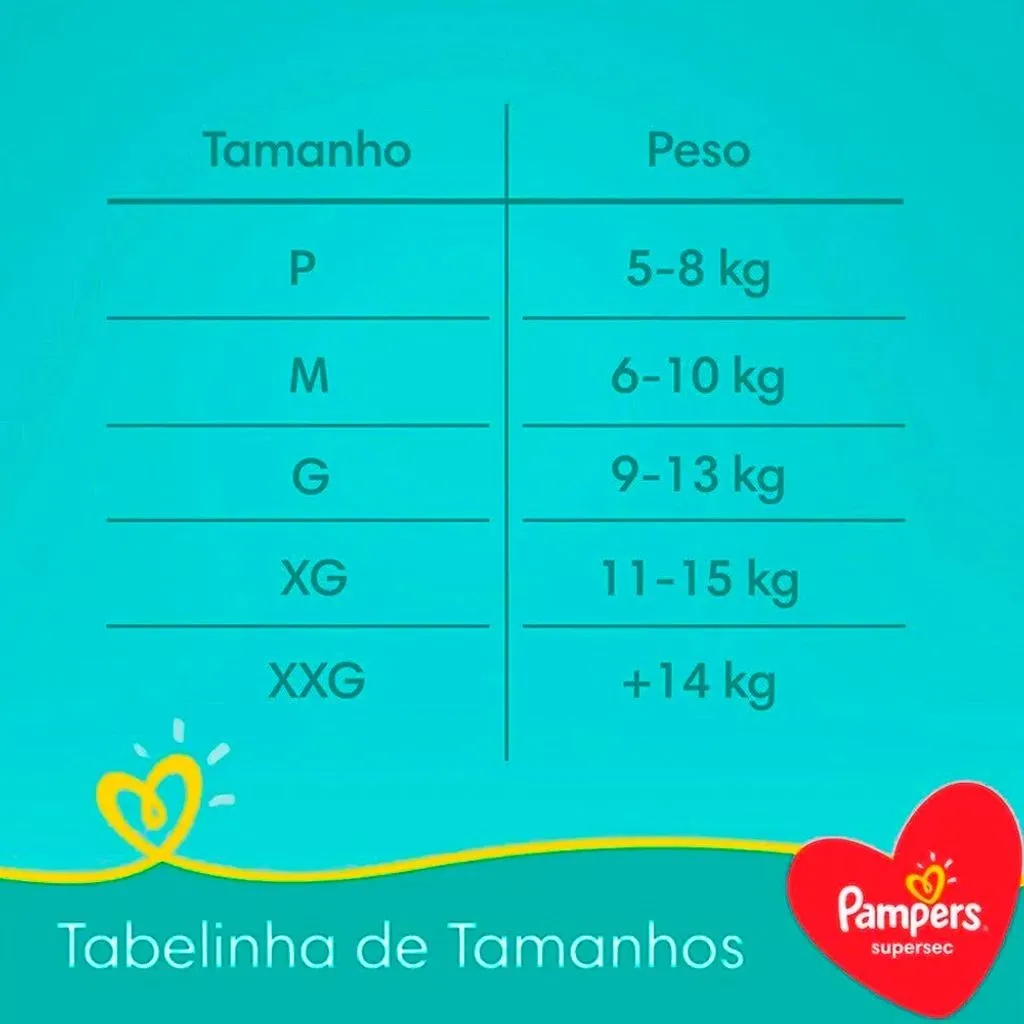 Kit 5 Fraldas Pampers Supersec Pacotão P - 170 Unidades — foto 5