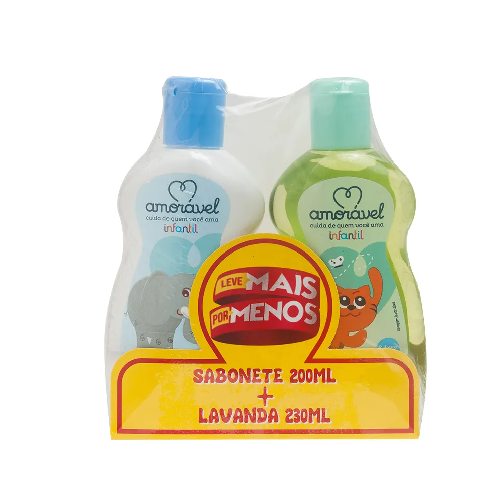 Kit Amorável Lavanda Infantil 230ml + Sabonete Infantil Da Cabeça Aos Pés 200ml
