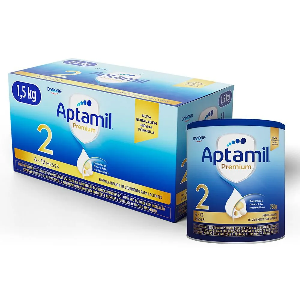 Kit Aptamil Fórmula Infantil Premium 2 De 6 A 12 Meses 1,5Kg 2 Unidades