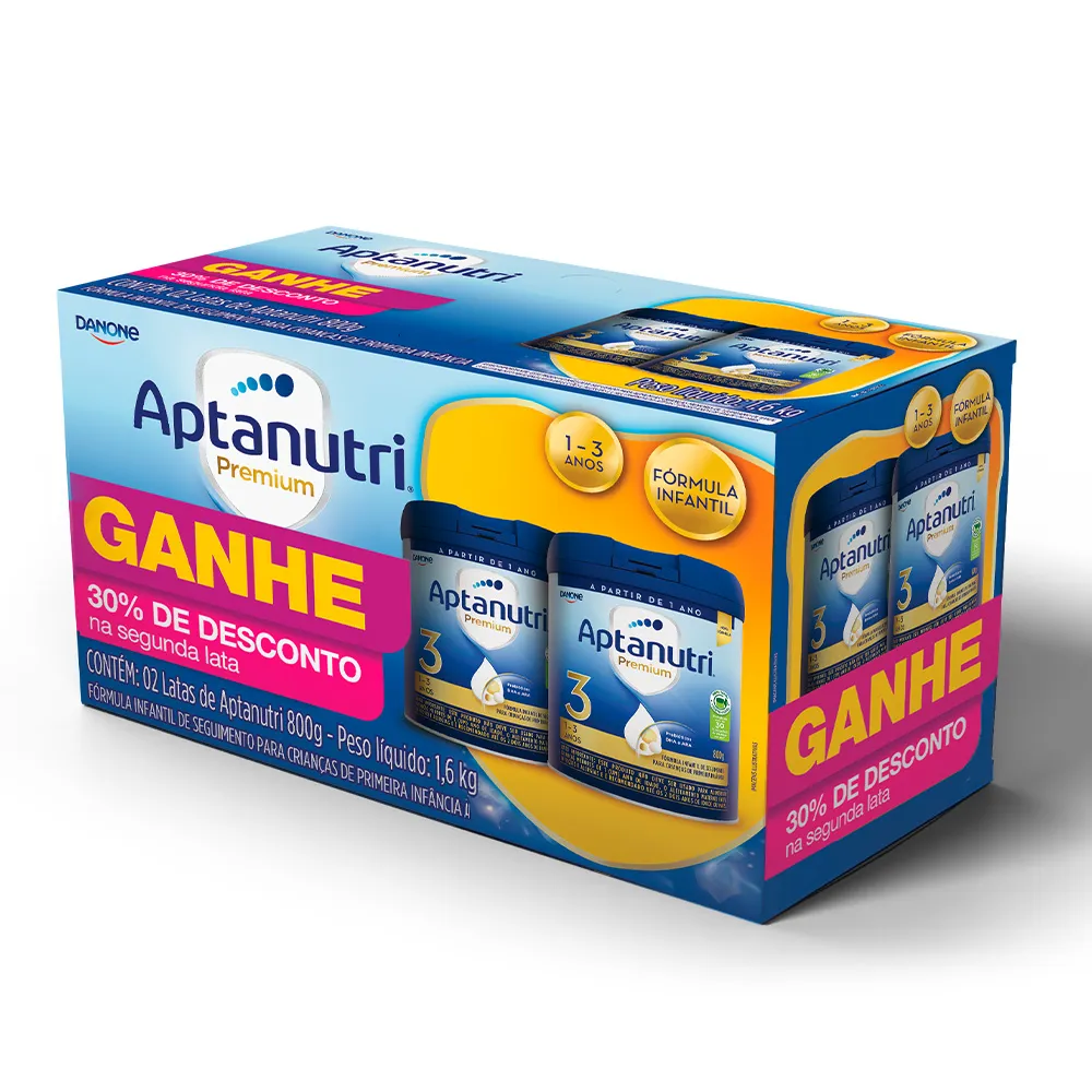 Kit Aptanutri Fórmula Infantil Premium 3 1 a 3 anos 800g 2 Unidades