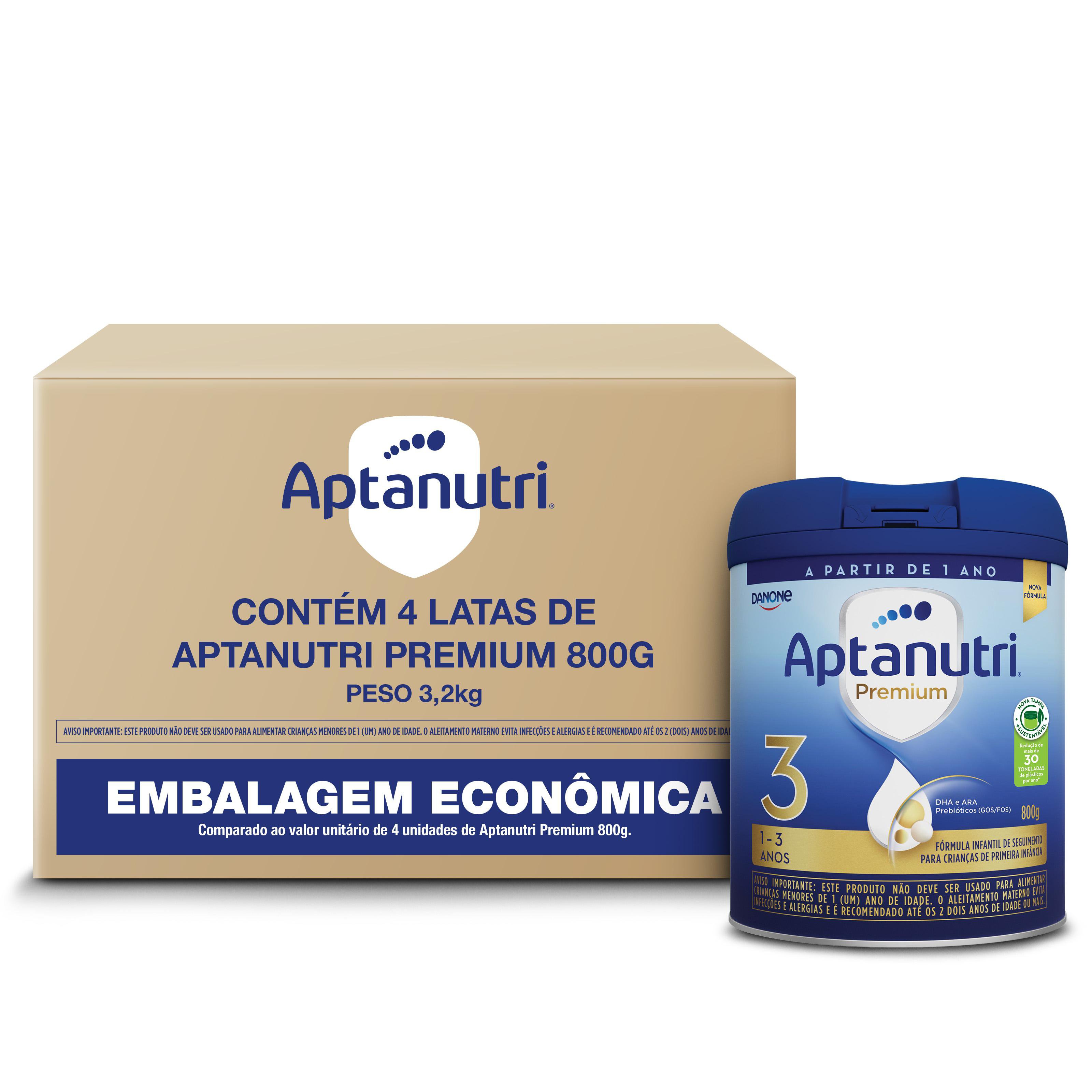 Kit Aptanutri Fórmula Infantil Premium 3 1 a 3 anos 800g 4 Unidades