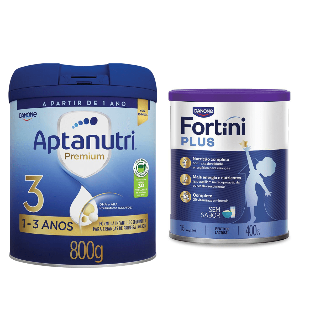 Kit Aptanutri Premium 3 800g + Suplemento Infantil Fortini Plus Sem Sabor 400g