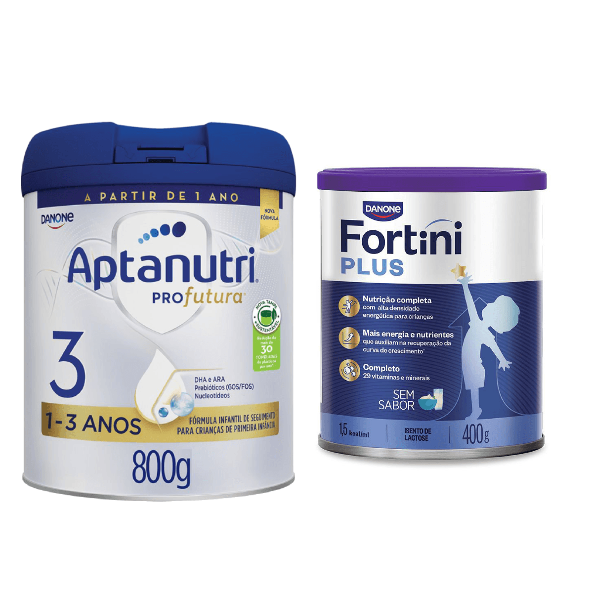 Kit Aptanutri Profutura 3 800g + Suplemento Infantil Fortini Plus Sem Sabor 400g