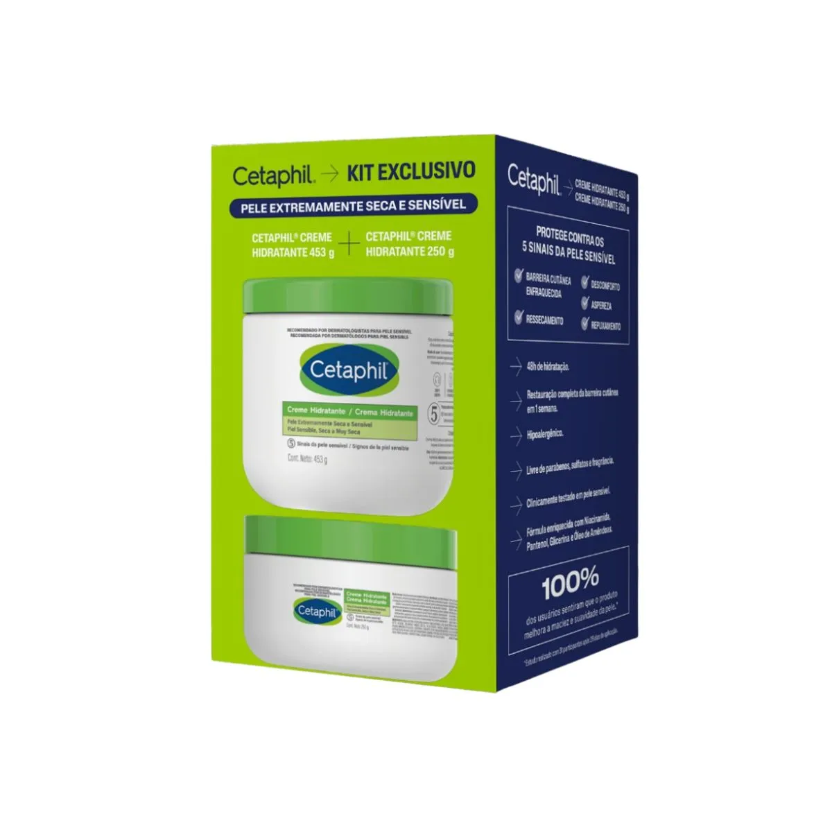 Kit Cetaphil Creme Hidratante 453g + Creme Hidratante 250g