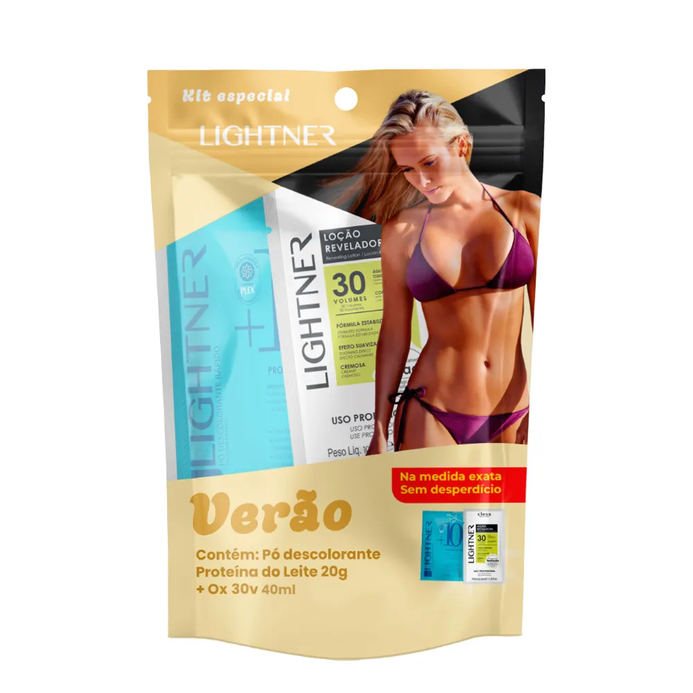Kit Clareador Lightner Ox 40ml + Pô Descolorante Proteína Do Leite 20g