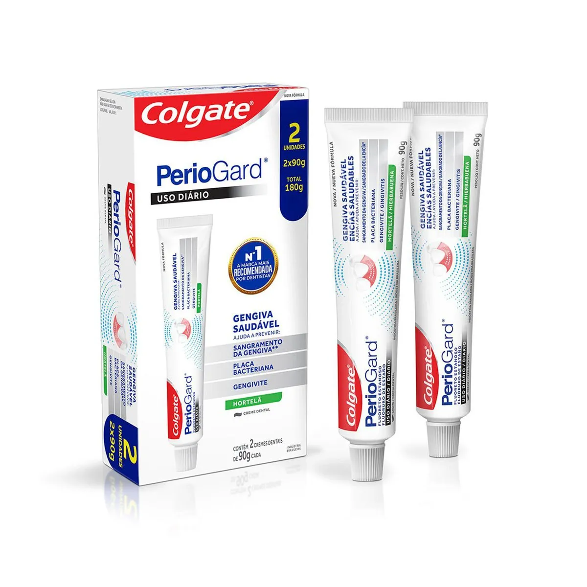 Kit Creme Dental Colgate Hortelã Periogard Gengiva Saudável 2 Unidades De 90g Cada