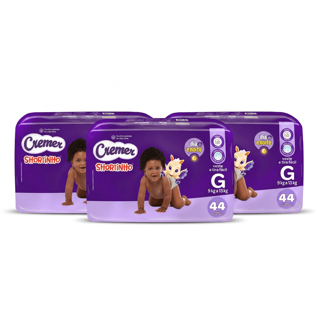 Kit Cremer Shortinho Dia e Noite G 3 Pacotes 44 Uni Cada
