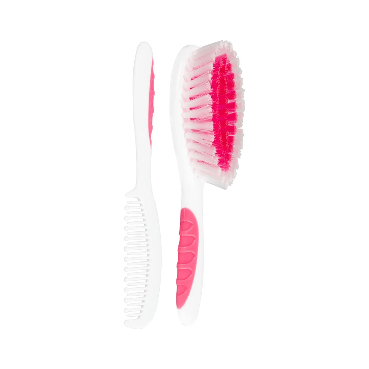 Kit de Cabelo Soft Menina: Escova de Cabelo Kuka Rosa 1 Unidade + 1 Pente de Cabelo Kuka Rosa 1 Unidade