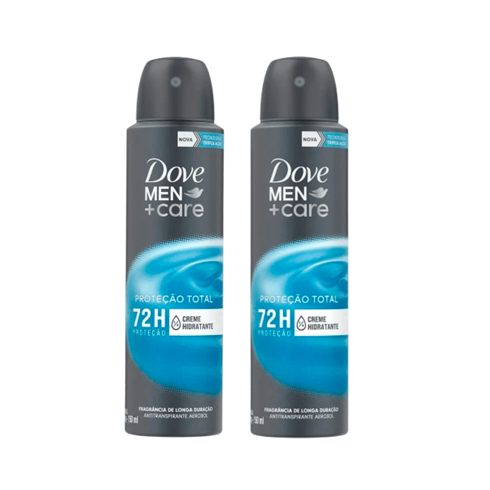 Kit Dove 2 Uni Desodorante Antitranspirante Men+Care Proteção Total 72h Aerossol 150ml Cada