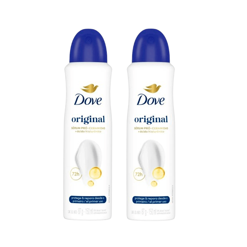 Kit Dove 2 Uni Desodorante Antitranspirante Original 72h Aerossol 150ml Cada