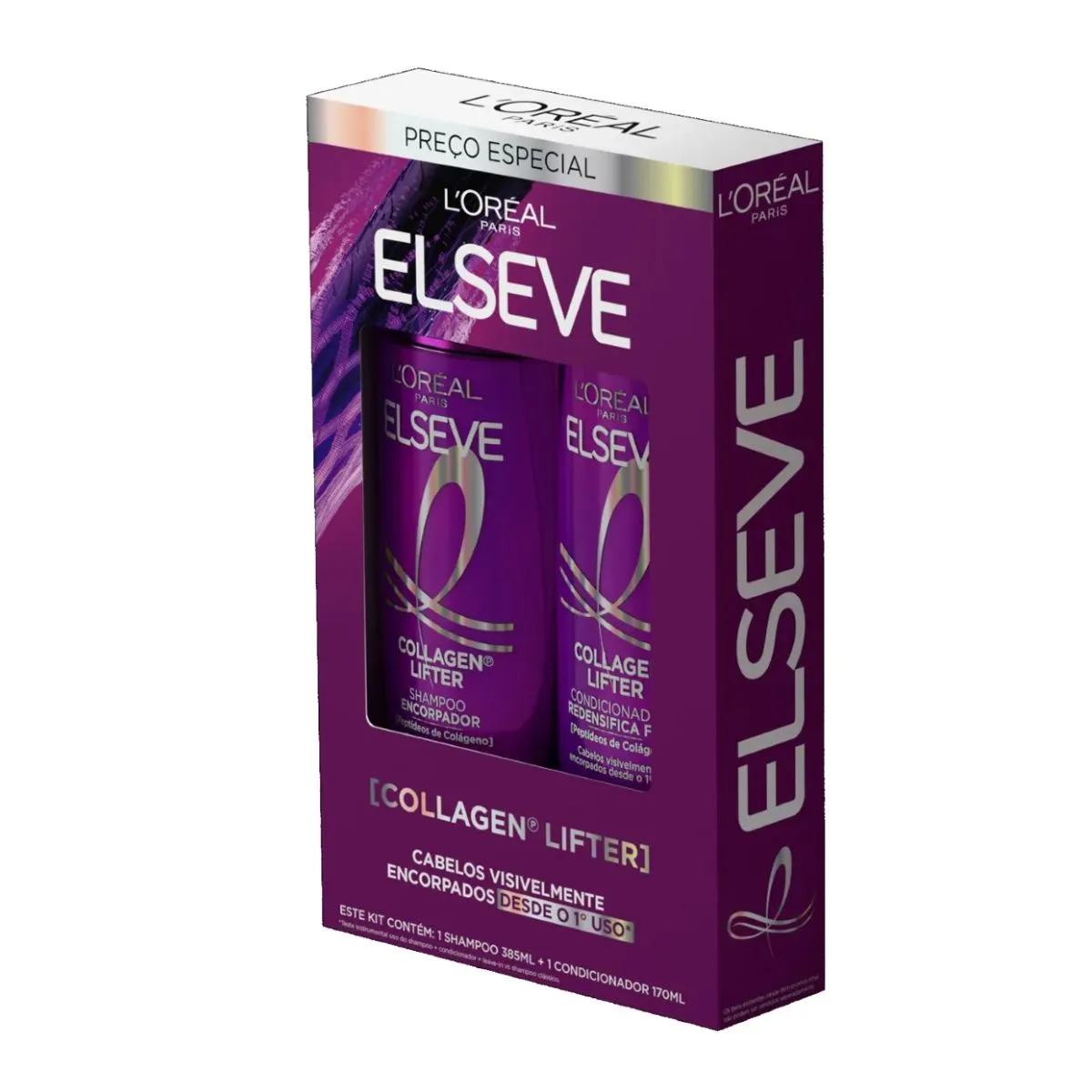 Kit Elseve Shampoo 385ml + Condicionador Collagen Lifter 170ml
