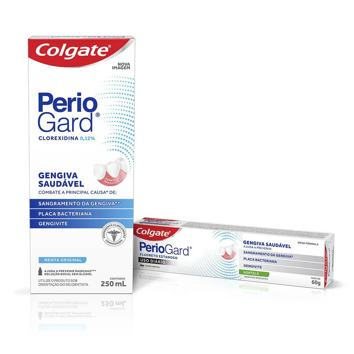 Kit Enxaguante Bucal Colgate Periogard Zero Álcool 250ml 1 Uni + Creme Dental Colgate Periogard Hortelã 60g 1 Unidade