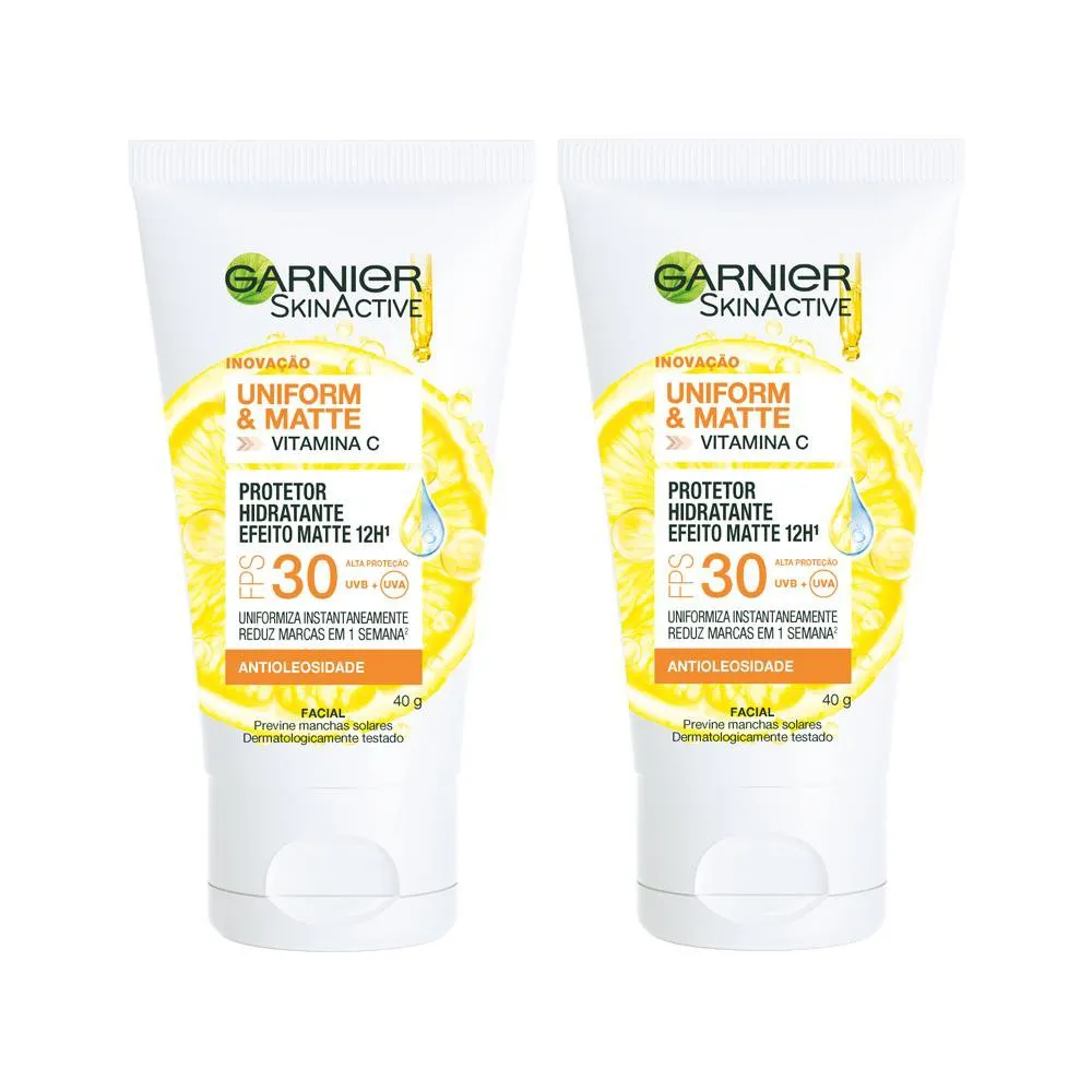 Kit Garnier Antimarcas - protetor Hidratante facial Vitamina c fps 30 40g Com 2 Unidades