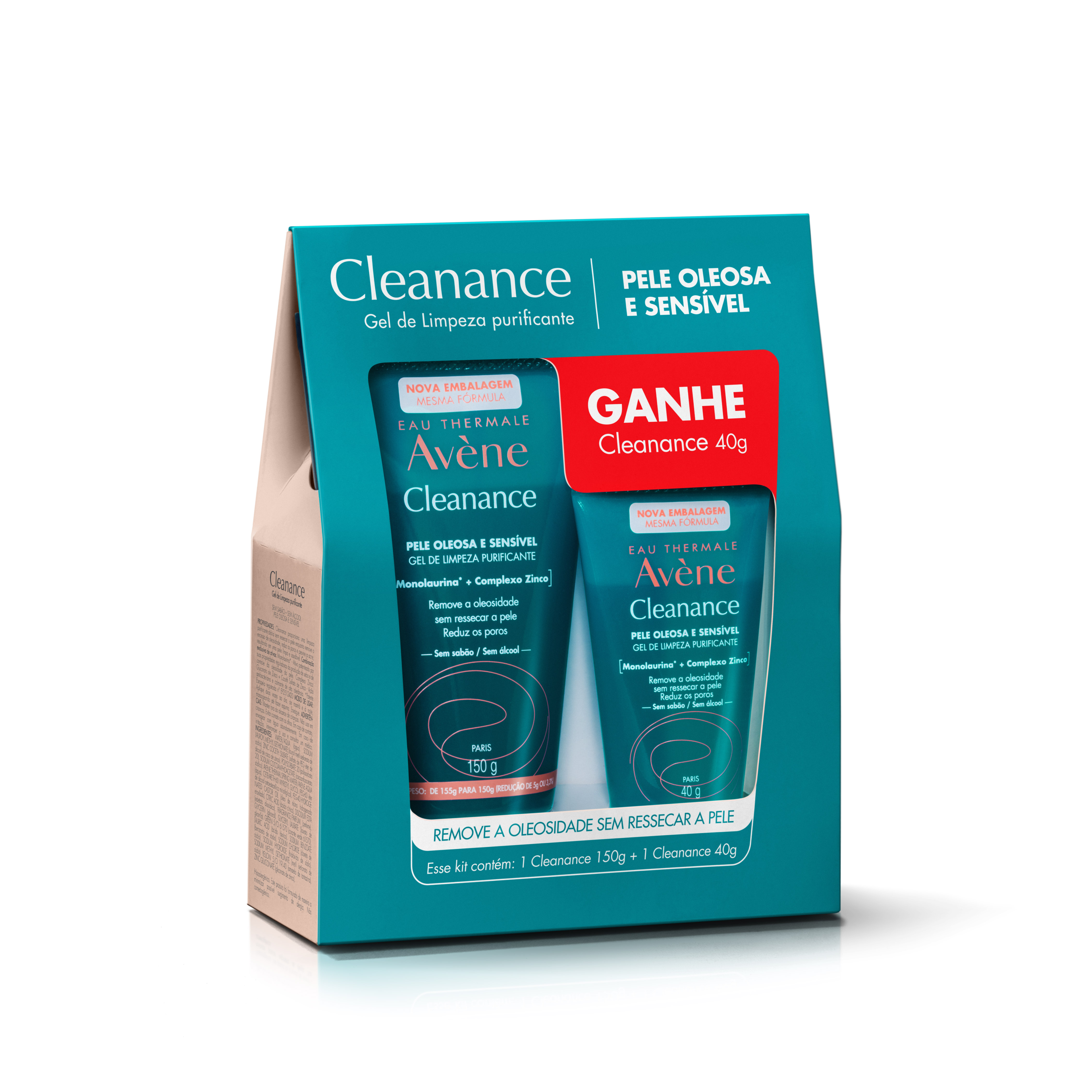 Kit Gel de Limpeza Facial Avène Cleanance Purificante 150g + Gel de Limpeza Facial Avène Cleanance Purificante40g
