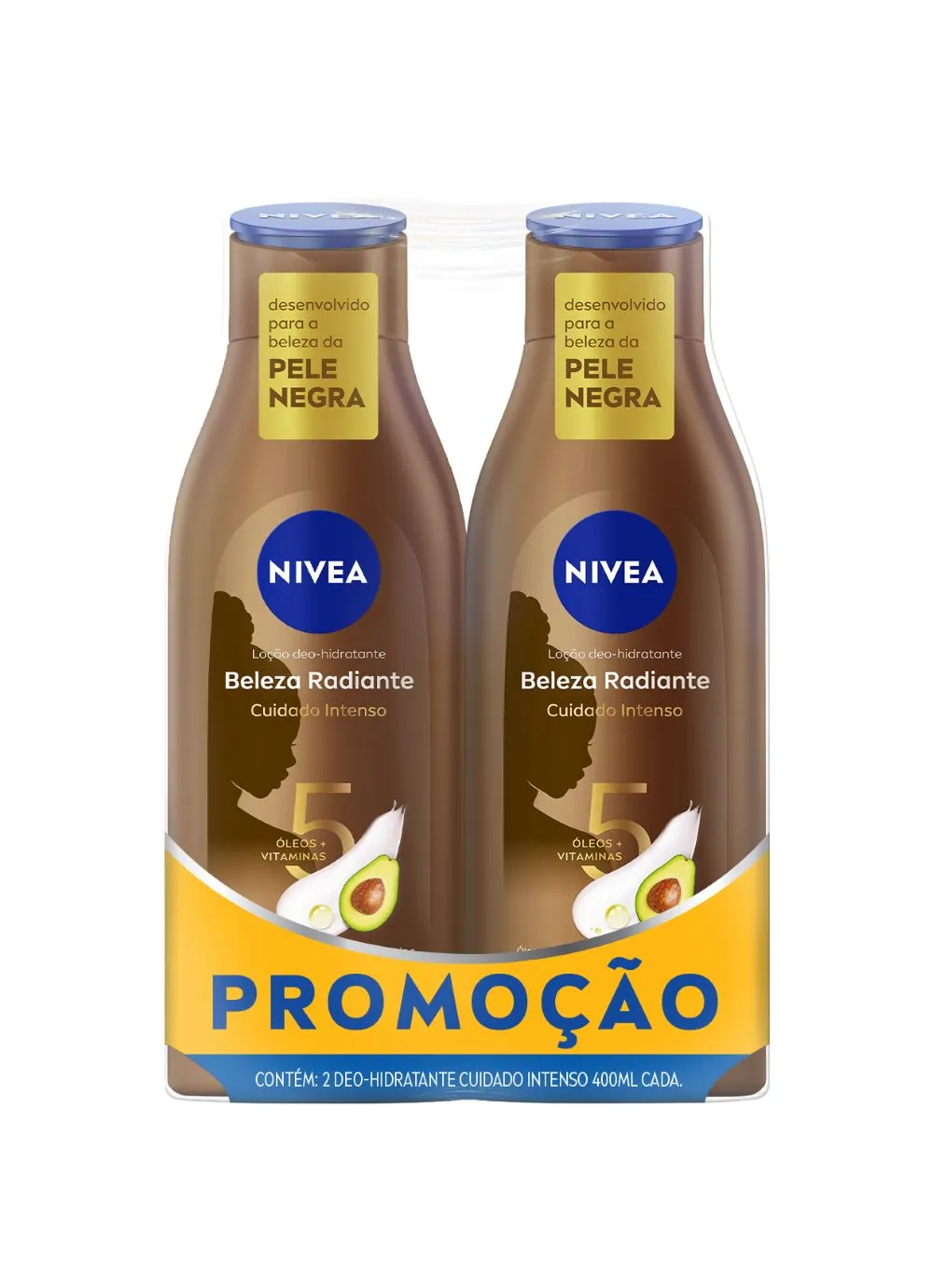 Kit Loção Hidratante Nivea Beleza Radiante Desodorante Corporal 400ml 2 Unidades