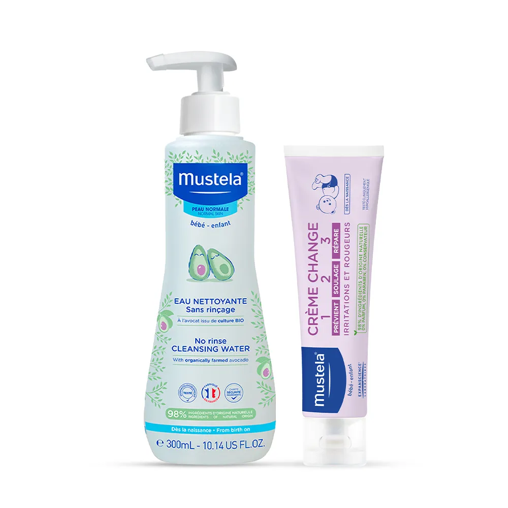 Kit Mustela Gel Lavante Bebê Suave com Abacate Orgânico 500ml + Creme para Assaduras Bebê Vitaminado 108g