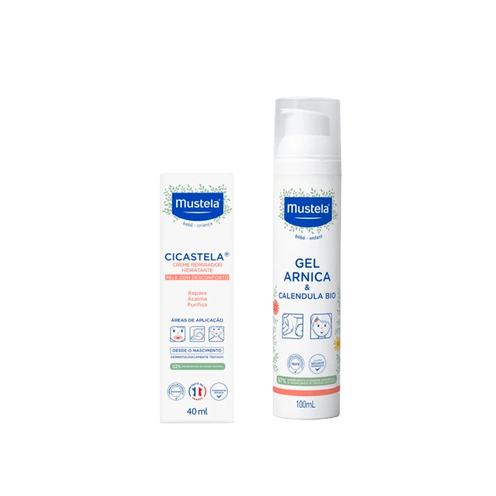 Kit Mustela Pequenos Dodóis Cicastela Creme Reparador Hidratante 40ml + Gel Arnica & Calêndula BIO 100ml