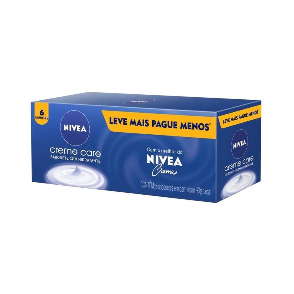 Kit Sabonete em Barra Nivea Creme Care 80g 6 Unidades