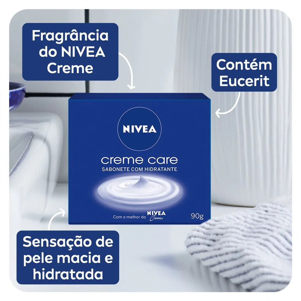 Kit Sabonete em Barra Nivea Creme Care 80g 6 Unidades — foto 3